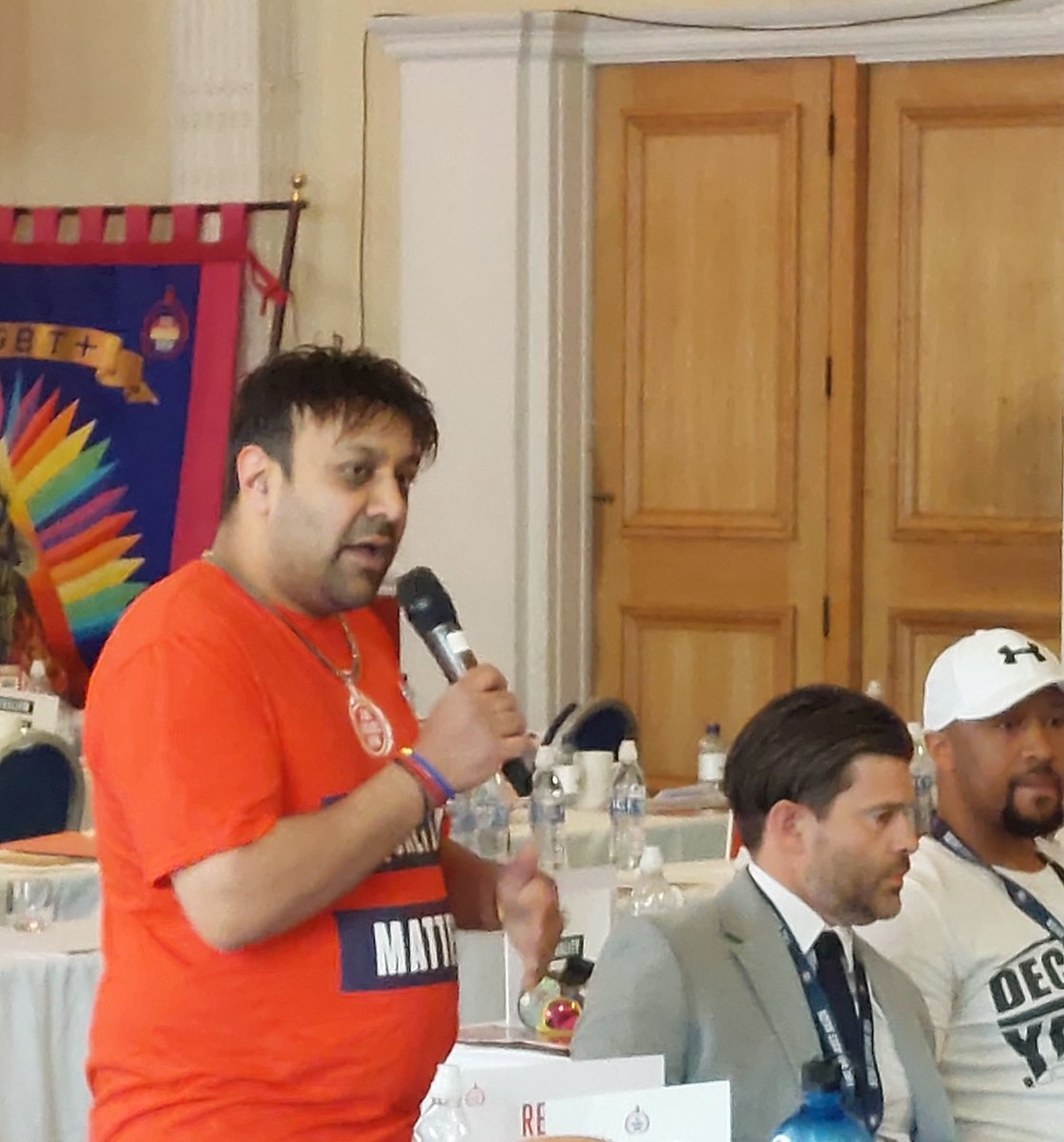 FBU_BEMM's tweet photo. Amit, the B&EMM secretary, chairing the Stand Up To Racism fringe meeting!
#conference #annualconference #fbu #firefighters #fireservice #bemm #standuptoracism https://t.co/54M74hCi9d