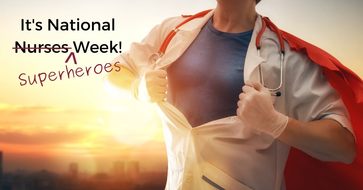 #Nurses are superheroes without capes! Happy National Nurses Week to those fantastic healthcare professionals who make a difference in people's lives every single day.  We are so grateful for all you do! #nationalnursesweek  #nursesweek #YouMakeaDifference #skillednurses