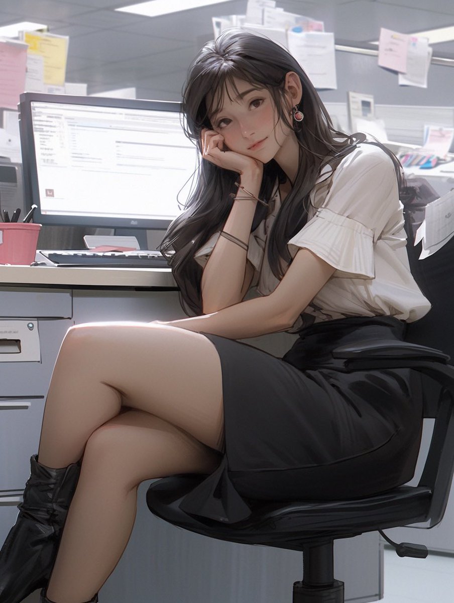 refisan17's tweet photo. Office #AIグラビア #AIArtwork #AI #nijijourneyv5 #dronegirl https://t.co/BhTsoHG1ZU