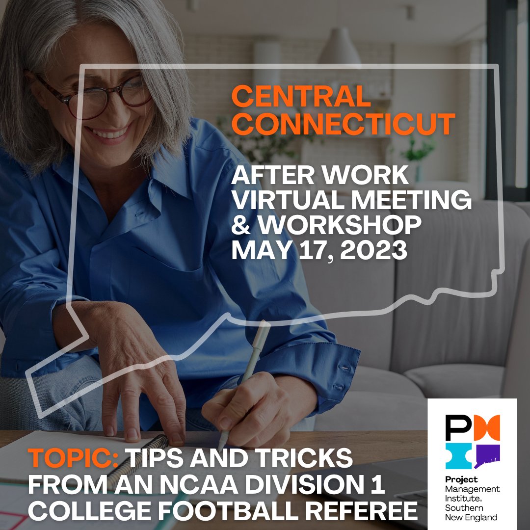 SNECPMI's tweet image. Please join the SNEC PMI Central Connecticut for our monthly After Work Virtual Meeting and Workshop on Wednesday, May 17, 2023, from 6:30 p.m. - 7:35 p.m. EST. snec-pmi.org/event/event-ca… #projectsmanagement#leadership#snecpmi