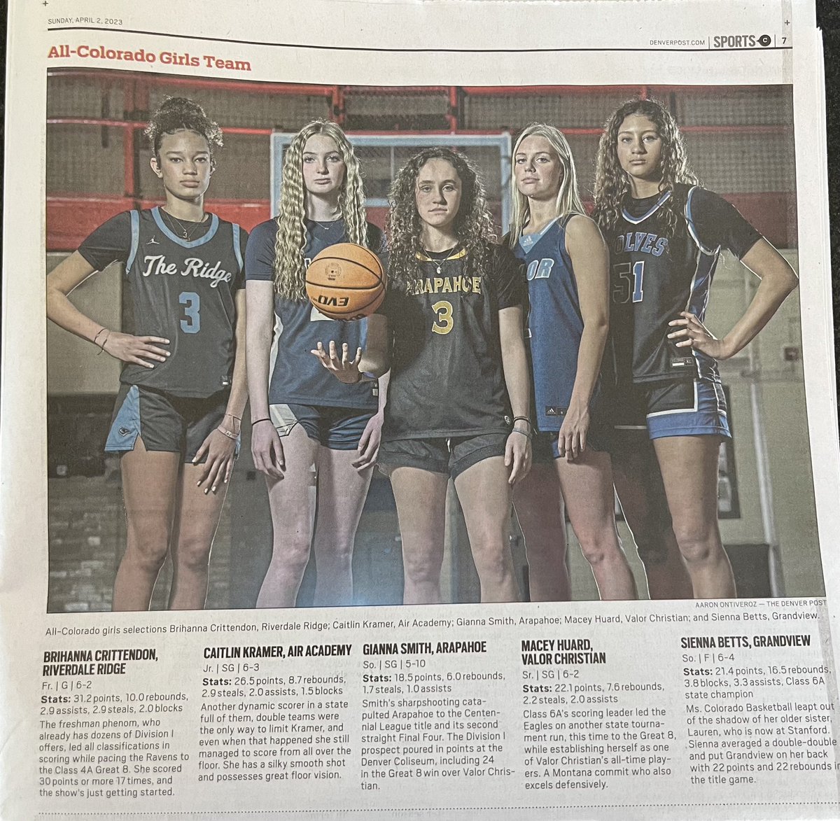 Excited to share that our daughter Gianna was named to the 2023 All-Colorado Girls Basketball Team. Honored to have her included with such a talented group of players.