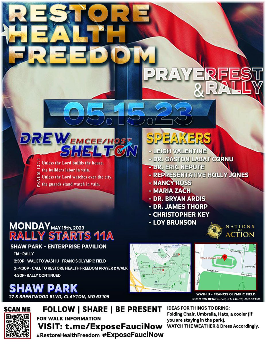 ExposeFauciNow's tweet photo. 🔥🚨 4 DAY COUNTDOWN 🚨 🔥 

Monday, May 15th, #JoinUs at the #RestoreHealthFreedom Prayerfest &amp; Rally &amp; then walk with others for the #ExposeFauciNow March. 

👉 DEMAND #DrFauci face  Accountability &amp; Justice! #UniteTogether! 

MORE: https://t.co/vP0UbB9QSp https://t.co/nlQ6ftyB5u