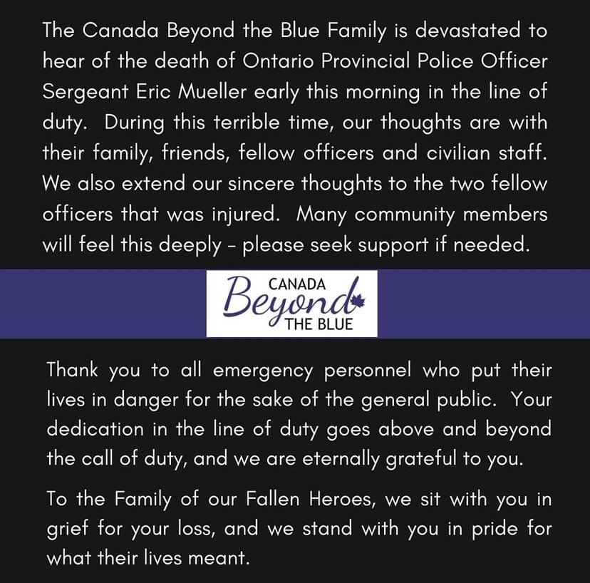 To our Blue Family, please reach out. We are here to listen and support you in these times of grief.