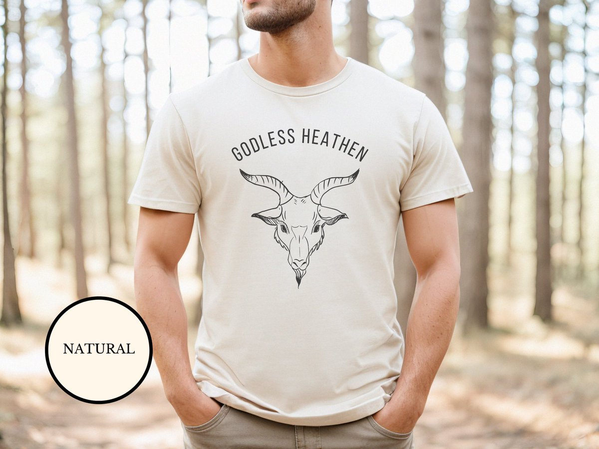 WaywardShepherd's tweet image. Newest Design Launched: GODLESS HEATHEN Baphomet Black Phillip inspired Demonic Goat TShirt. 

etsy.com/listing/146574…

#antireligion #pagan #witchcraft #blackphillip #atheist #atheism