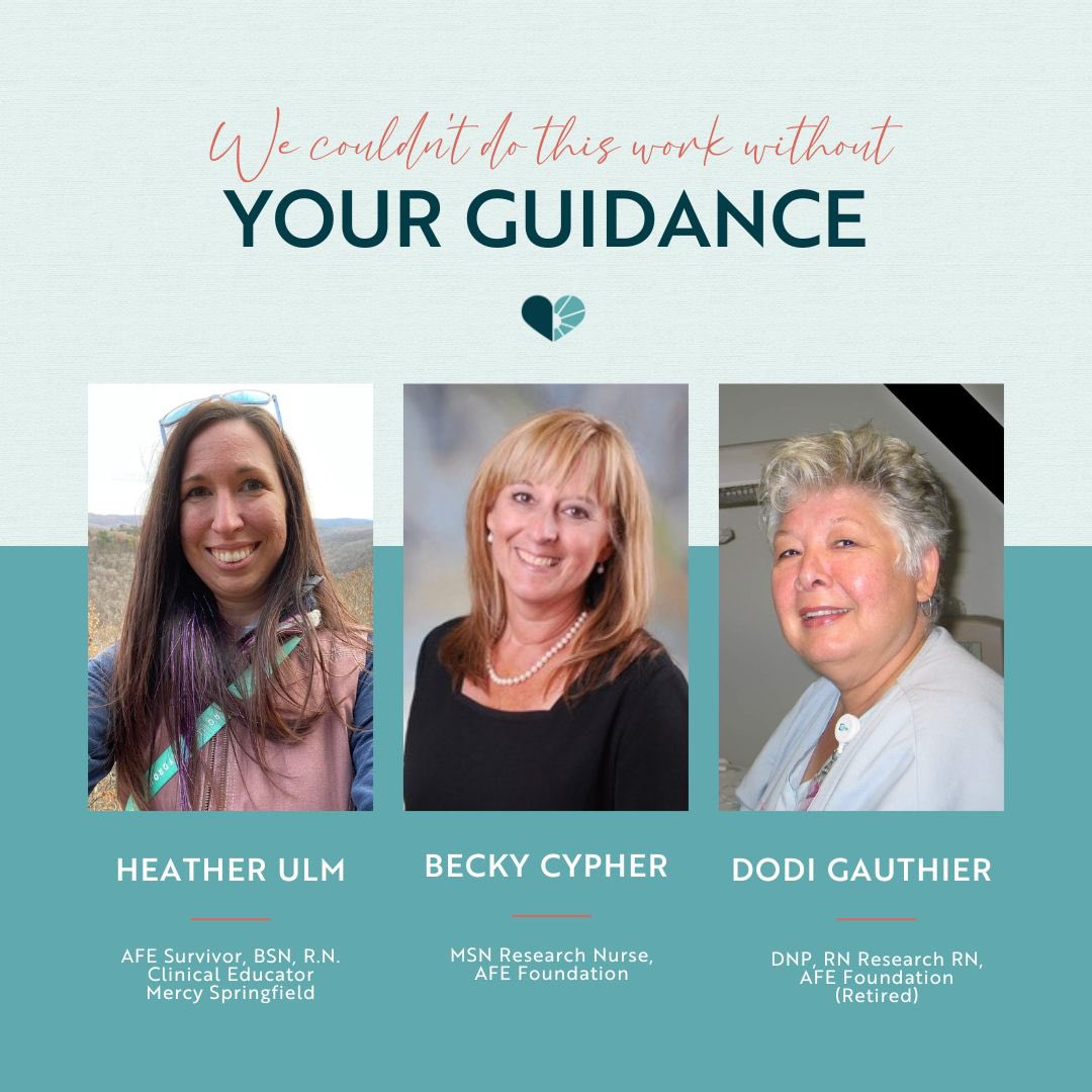 AFEFOUNDATION's tweet photo. We could not do this work without the help and guidance from some brilliant nursing leaders.โค๏ธ Please help us express our gratitude to the nurses who have championed our cause and significantly assisted in our education and research efforts. #nursesweek #endAFE #nurseappreciation https://t.co/bGCBYQnBjn