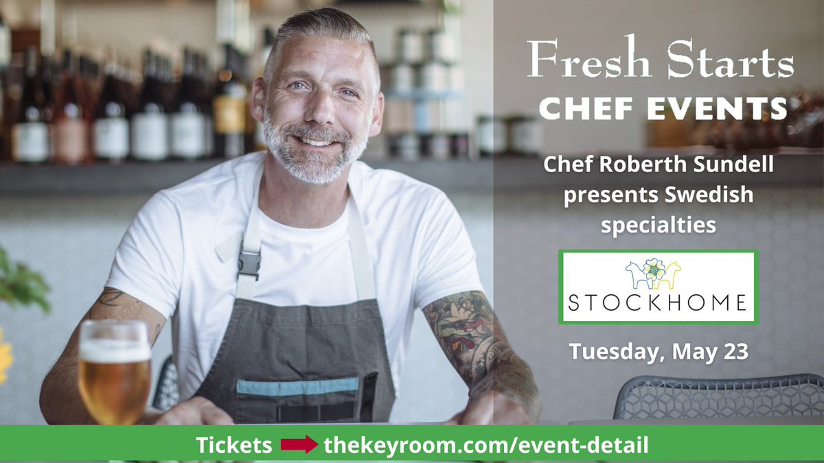 Get your tickets now for a taste of Sweden with Chef Roberth Sundell! Hear stories of his culinary heritage while you enjoy dinner. Proceeds support shelter, training and housing at Homeward Bound of Marin. #MarinCounty #celebritychef
thekeyroom.com/event-detail/f…