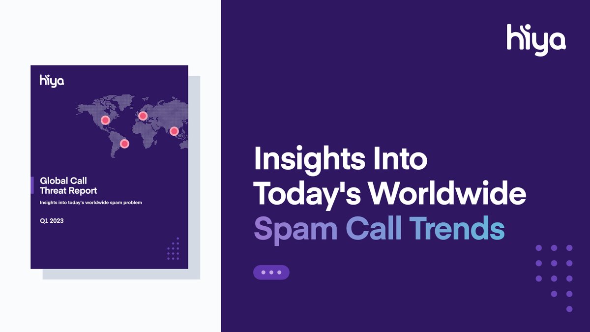 Hiya's tweet image. Hiya identified 73M+ instances of spam & fraud on average every day in the Q1 2023. Download the Global Call Threat Report for the latest insights on spam & fraud rates, and scam tactics across 38 countries: tinyurl.com/nhcpvdyw #spamandfraud #voiceprotection