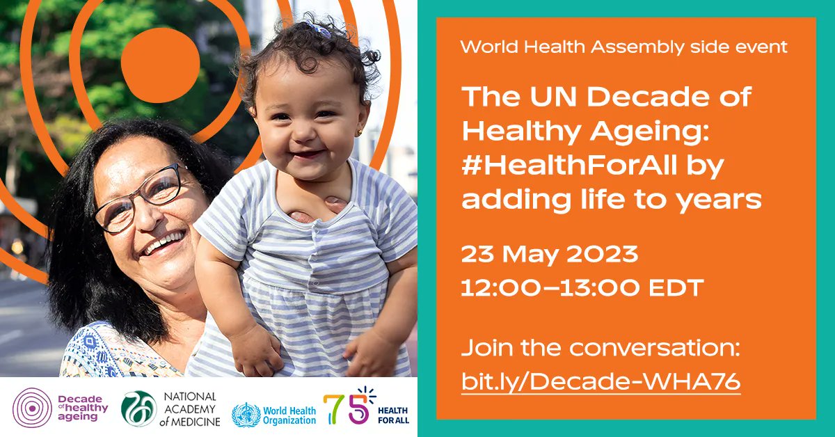 I am pleased that NAM will co-support a #WHA76 side event to hear how countries around the world are leveraging the #namlongevityroadmap to implement the @UNDecadeAgeing. Join to learn how we can achieve healthy longevity by 2050: buff.ly/41oi2P3