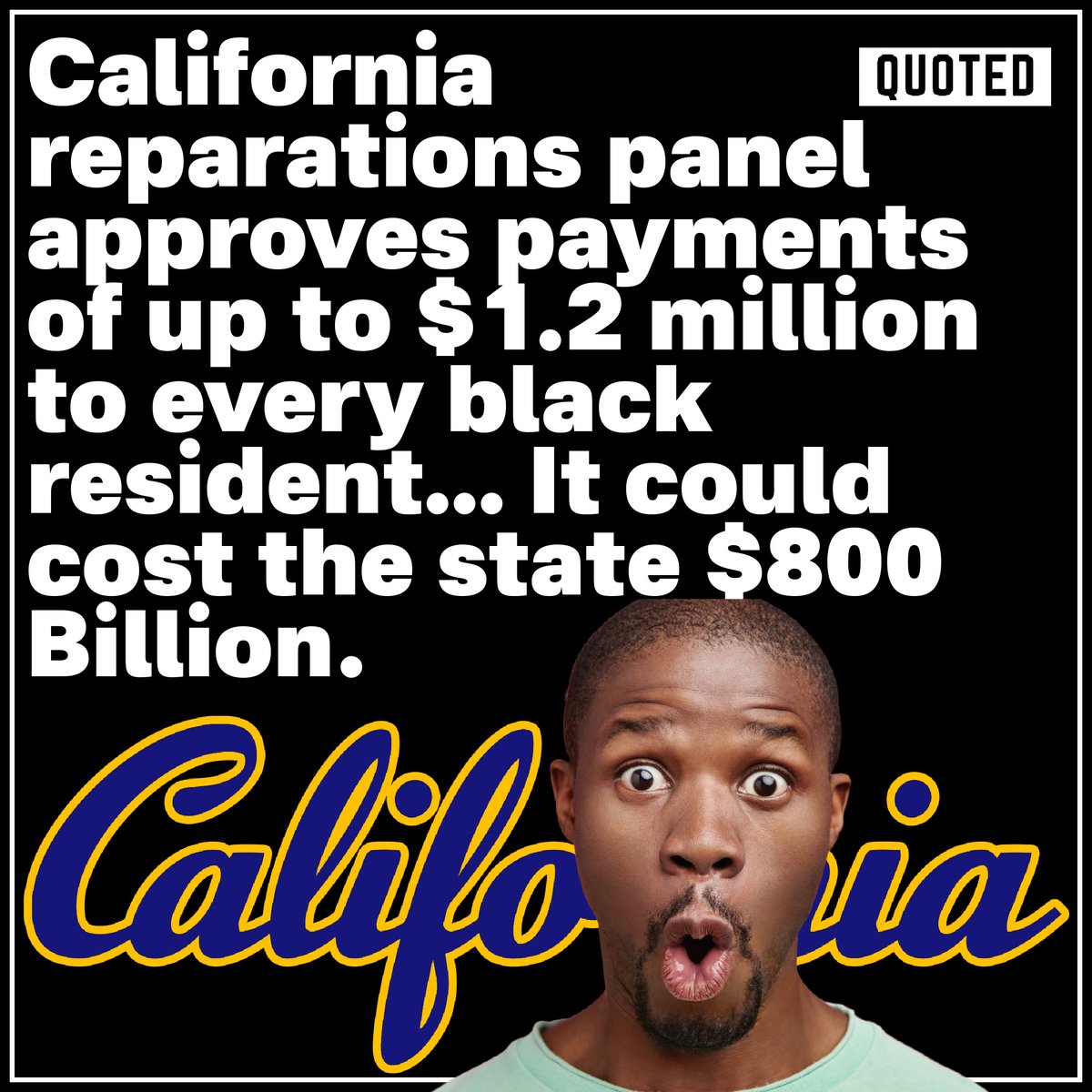 QuotedToronto's tweet image. #California reparations panel approves payments of up to $1.2 million to every black resident…  It could cost the state $800 Billion.
#blacklifematters #BLM