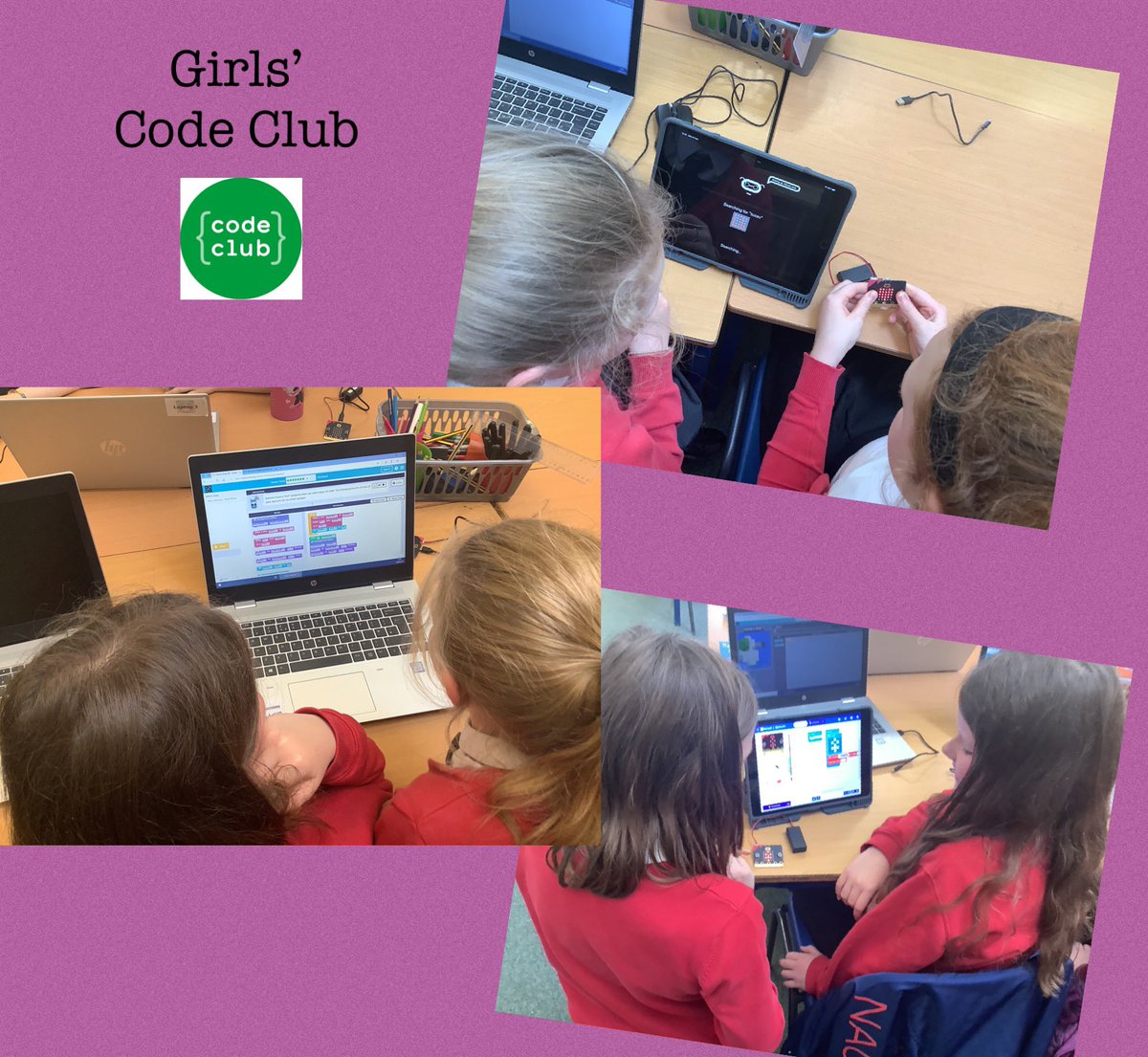 This week, we continued with some block coding and some of us even tried coding with the micro:bits 👍 Looking forward to showing our adults next week what we have been learning #techshecan #shecancode