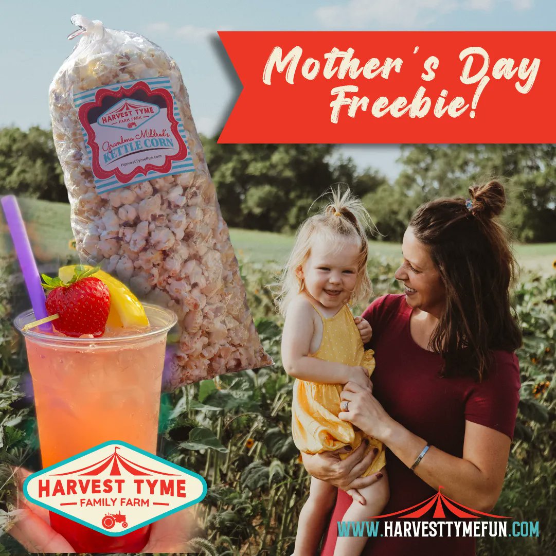 HarvestTymeFun's tweet photo. Show Mom how much she really means to you by planning your trip to Dino Tyme THIS WEEKEND! Join us on Saturday or Sunday 10 a.m. – 6 p.m. All mothers who visit this weekend will receive 1 free treat such as a lemonade, donut sundae, or bag of kettle corn.
https://t.co/2HmBcKv0Ic https://t.co/PpYP6tFNxu