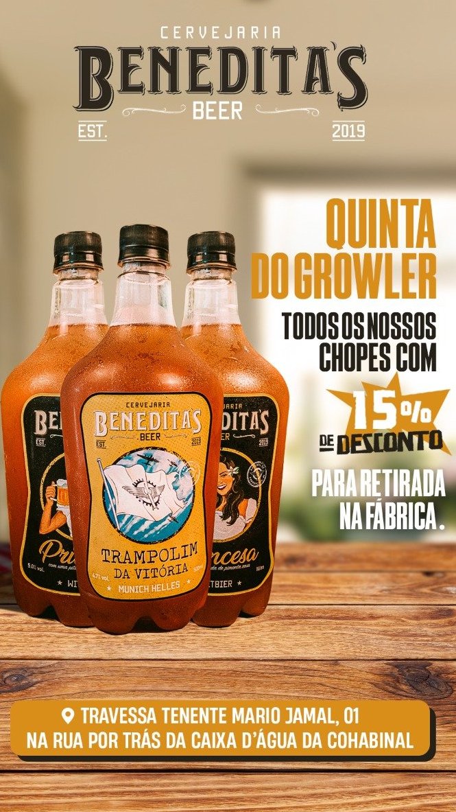 beneditasbeer's tweet photo. A saudade que tu tava né?
Pois aproveite e boragir hoje com a quinta do growler!
Lembrando que tem rótulo novo nas torneiras, a Carmelita, uma hefeweizen BBB (Boa, bonita e barata)
🍻🍻
#BebaLocal #CervejariaBeneditas #BeneditasBeer #Potiguar #RN #CervejaArtesanal https://t.co/DUQVJTEmrd