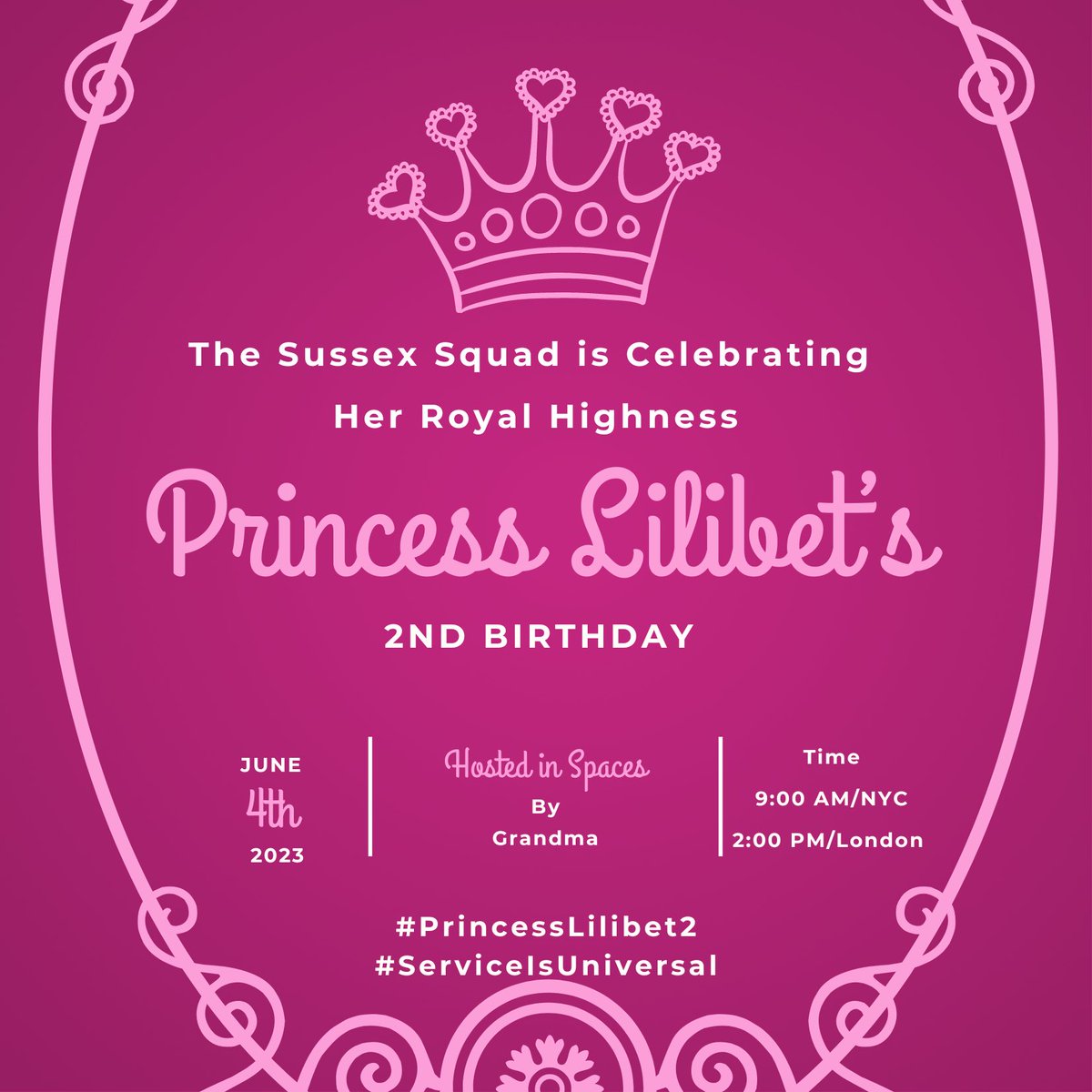 Breaking News! 
Even though she’s moving cross country, Grandma will be hosting Princess Lilibet’s online birthday party! So, please retweet, save the date and be ready for good time! 
#PrincessLilibet2