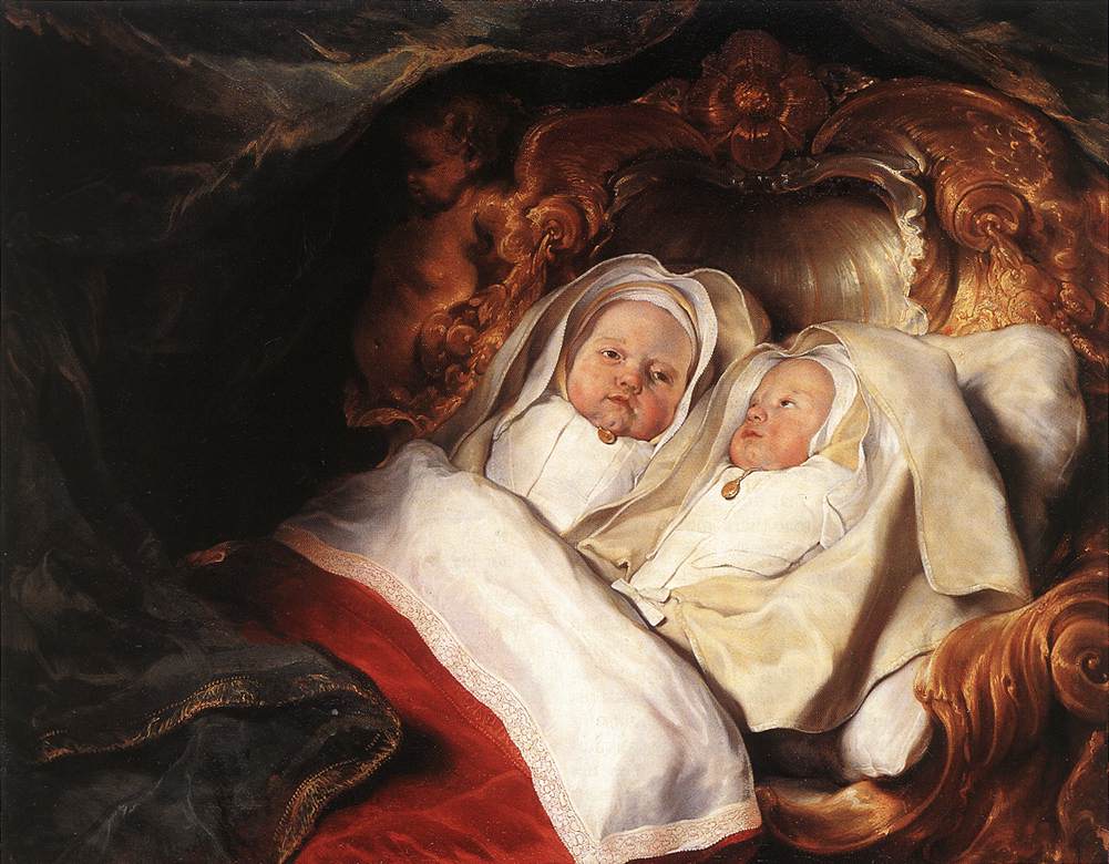 Tiny twins! Clara &amp; Albert de Bray, painted in 1646 by proud uncle Salomon de Bray. Today is his day.
