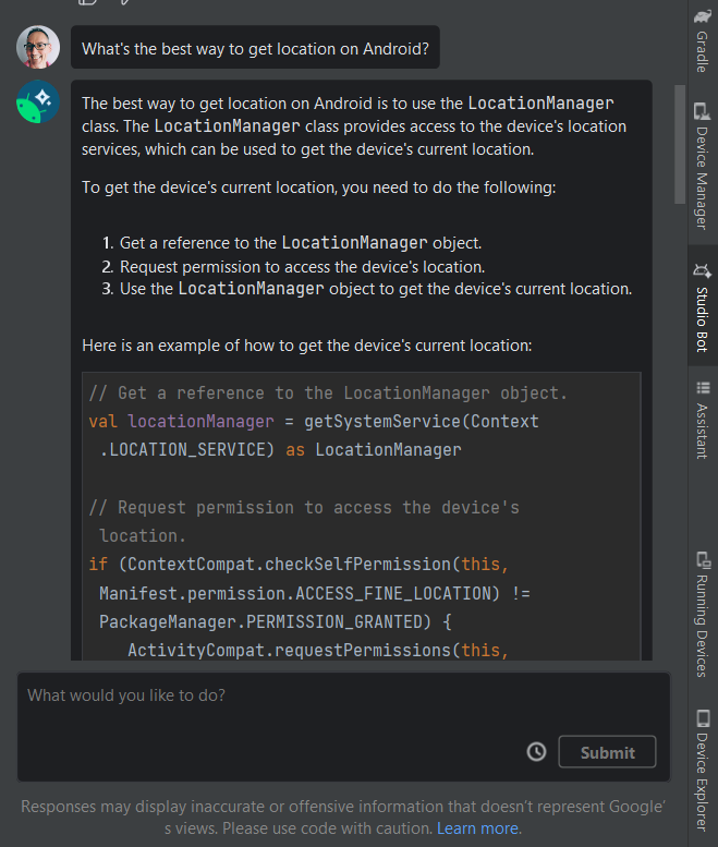 josejordandev's tweet image. 1️⃣ 👋Hello everyone! Today, we&apos;re exploring how to leverage some of Google&apos;s latest AI innovations: Bard, the new chatbot, and Studio Bot, the AI assistant for coding in Android Studio. 🤖📱 #GoogleAI #Bard #StudioBot