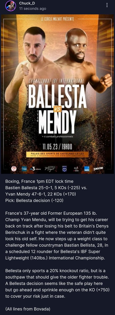 ChuckDs_Proficy's tweet photo. #FreePlay #boxing #GamblingTwitter https://t.co/LgP3zlAlPg