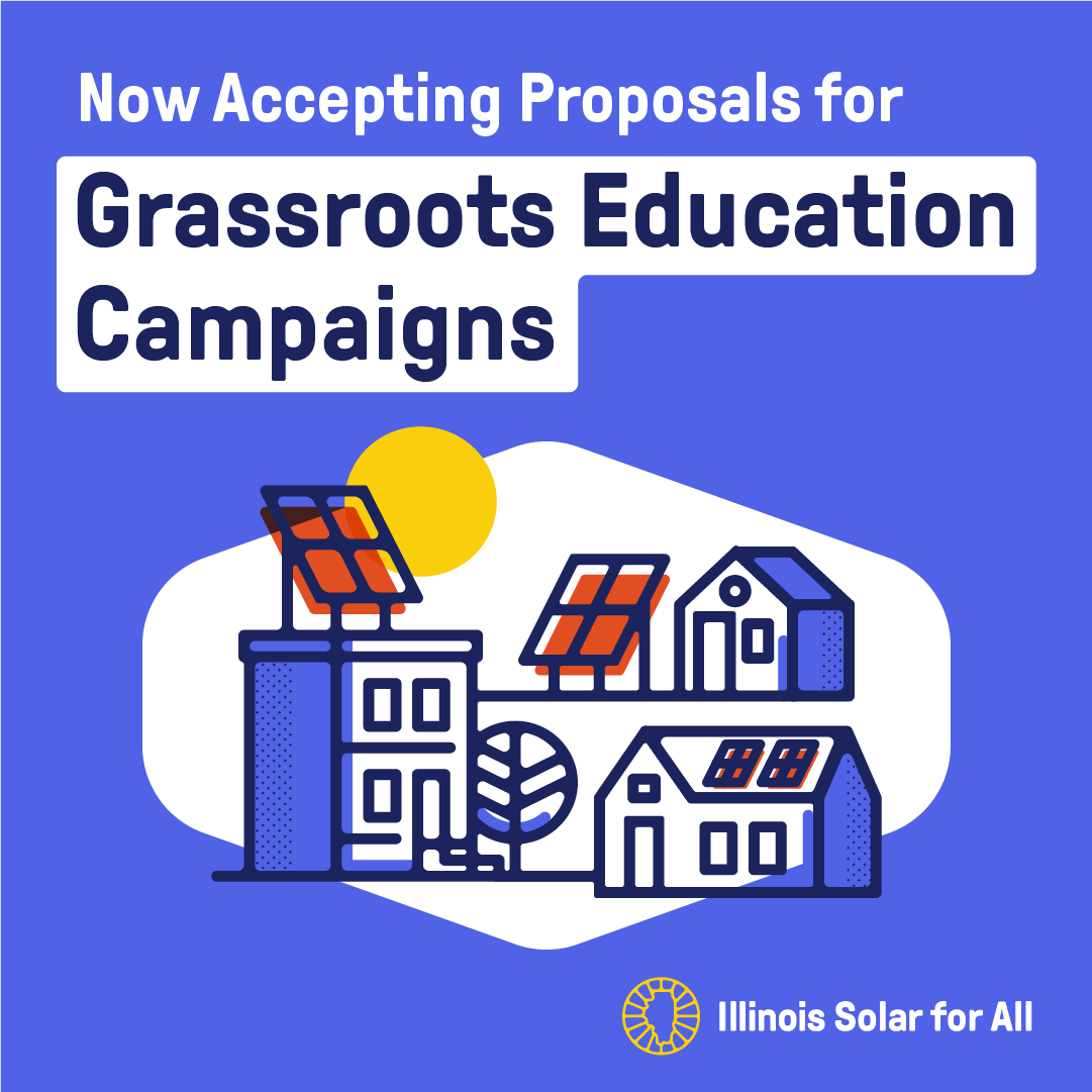 ILCleanJobs's tweet photo. The #ILSolarforAll program is looking for community-based organizations to become Grassroots Educators! Help share the benefits of solar energy - Learn more and apply by May 31: https://t.co/4HSrIJ4Fig #ILSFASolarSavings #CEJAworks https://t.co/khT8vODq8A