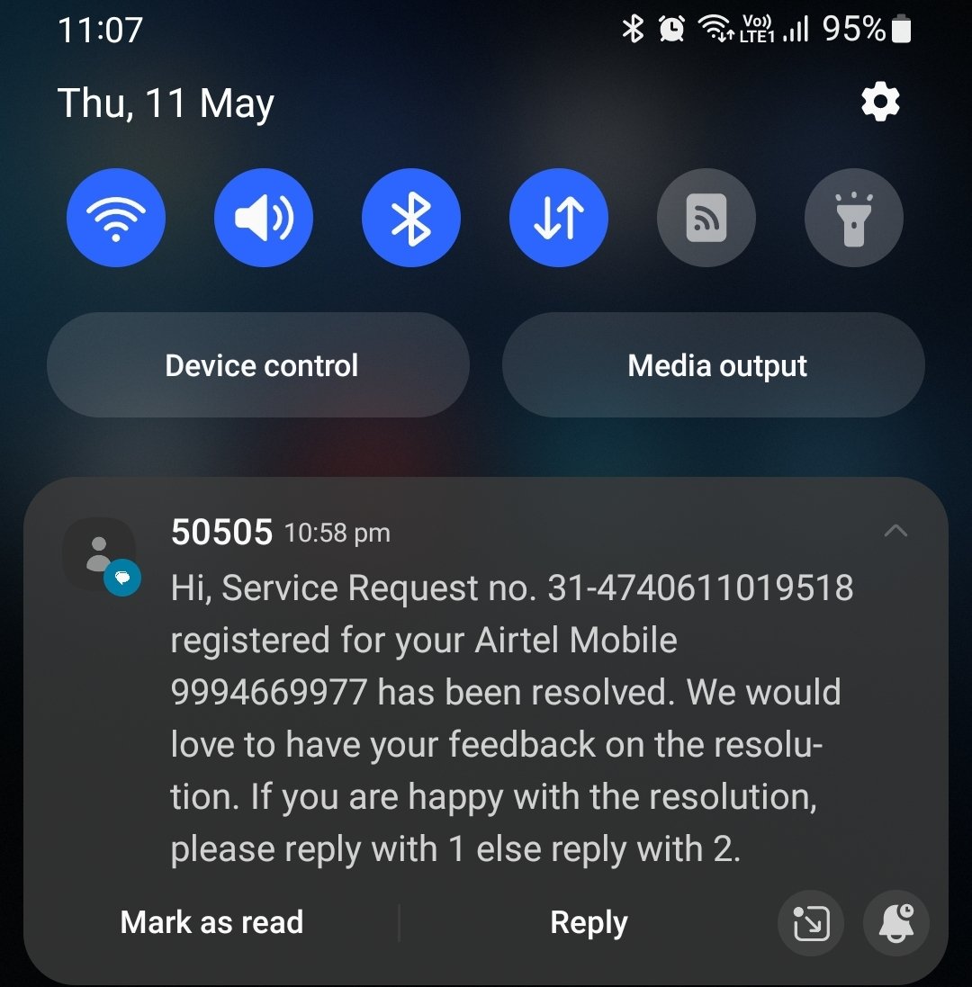 Prakashd2007's tweet photo. @Airtel_Presence @airtelindia @Airtel_Presence @airtelindia I am getting this message for the 100th time, but still the issue is not resolved 😡 https://t.co/egKrw9lTDC