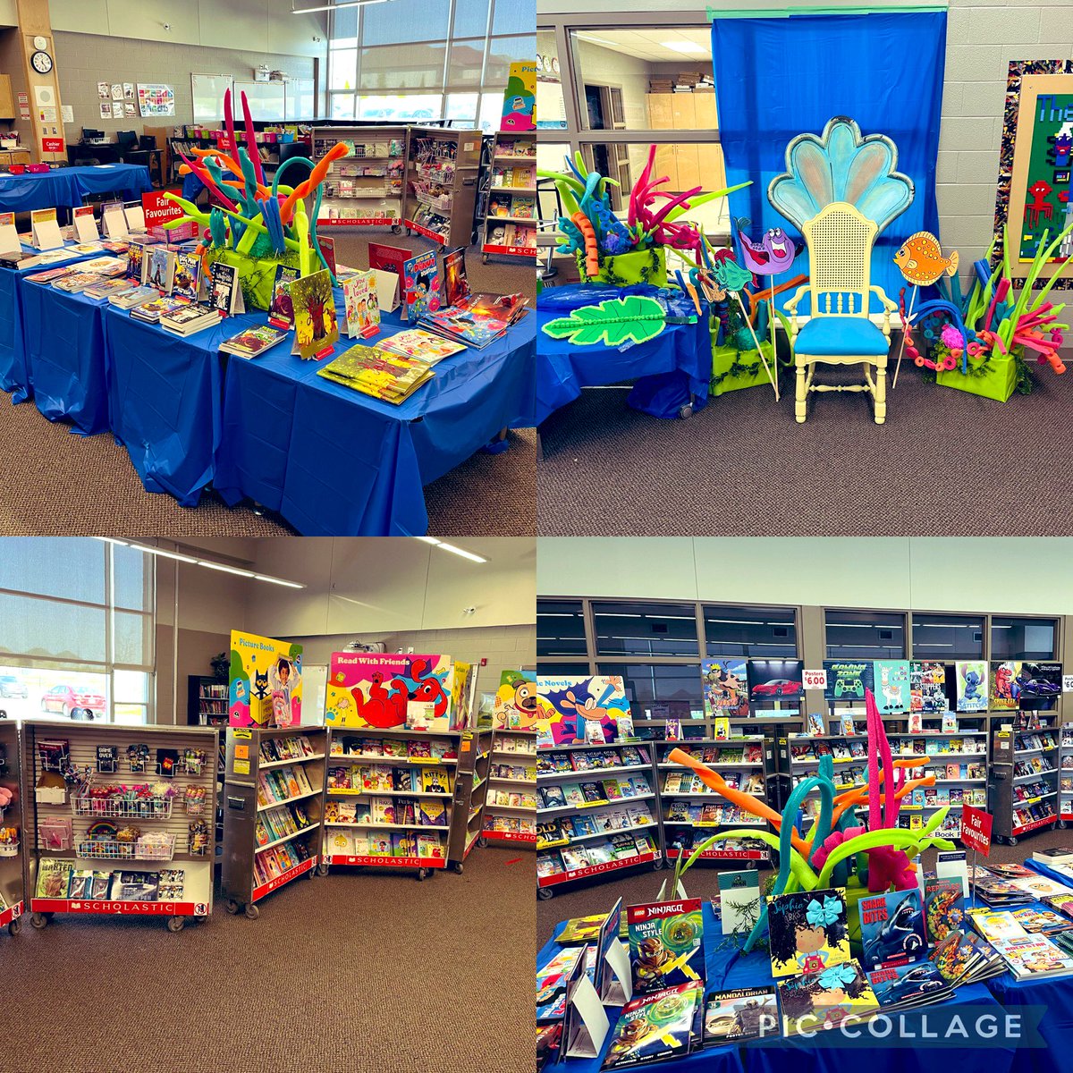 MrsJMadamba's tweet photo. Come and join us Under the Sea! 🌊 @cedarhollowps we are ready for our book fair! Students will view tomorrow and buy next week. Come join us at the Night Market Wed May 17th 5-8pm 🧜🏼‍♀️ 🪸 🐠 📚 Books, erasers, bookmarks, cool pens and so much more! https://t.co/l5IWj6rzFJ