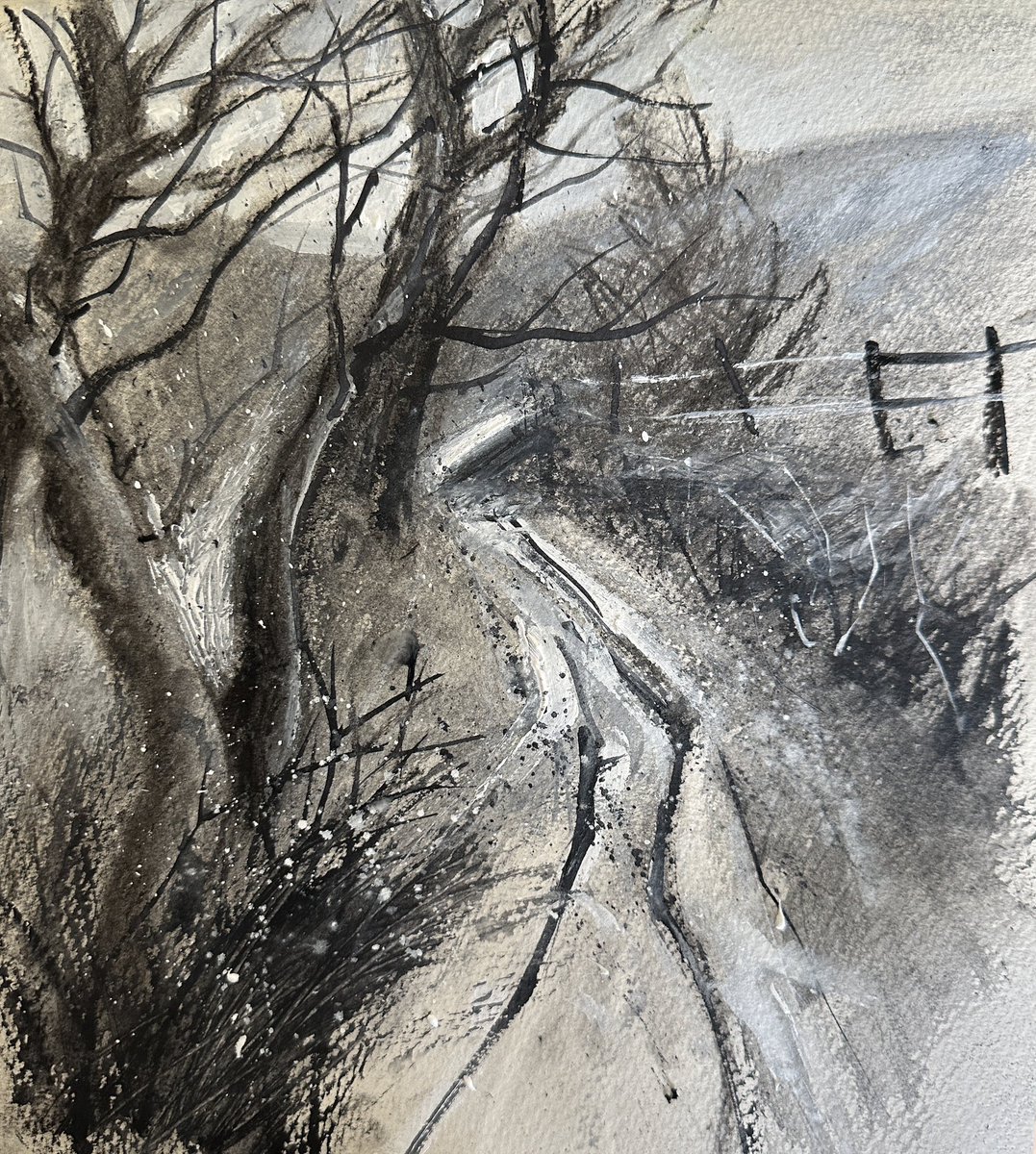 staithesartist's tweet photo. And, a #sketchbook version #charcoal white #caseinpaint #saunderswaterford #deckle https://t.co/k0h0ydKV4U