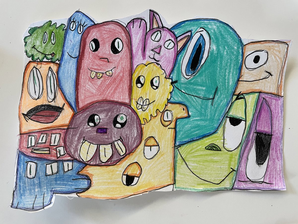 MrsMcNeill1's tweet photo. Maplehurst’s newest fashion designers! Our monster tshirt finished result! ✔️ #hdsb https://t.co/a66ltoLHwn