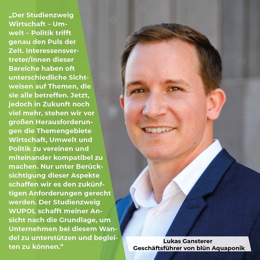 wu_wupol's tweet photo. Lukas Gansterer, Geschäftsführer von @bluen_gmbh sieht in WUPOL die Möglichkeit, eine Brücke zwischen den Themengebieten Wirtschaft - Umwelt - Politik zu schaffen, und uns so den Herausforderungen der Zukunft zu stellen.
#wirtschaft #umwelt #politik #wuwien https://t.co/x6Cj3pKe9j