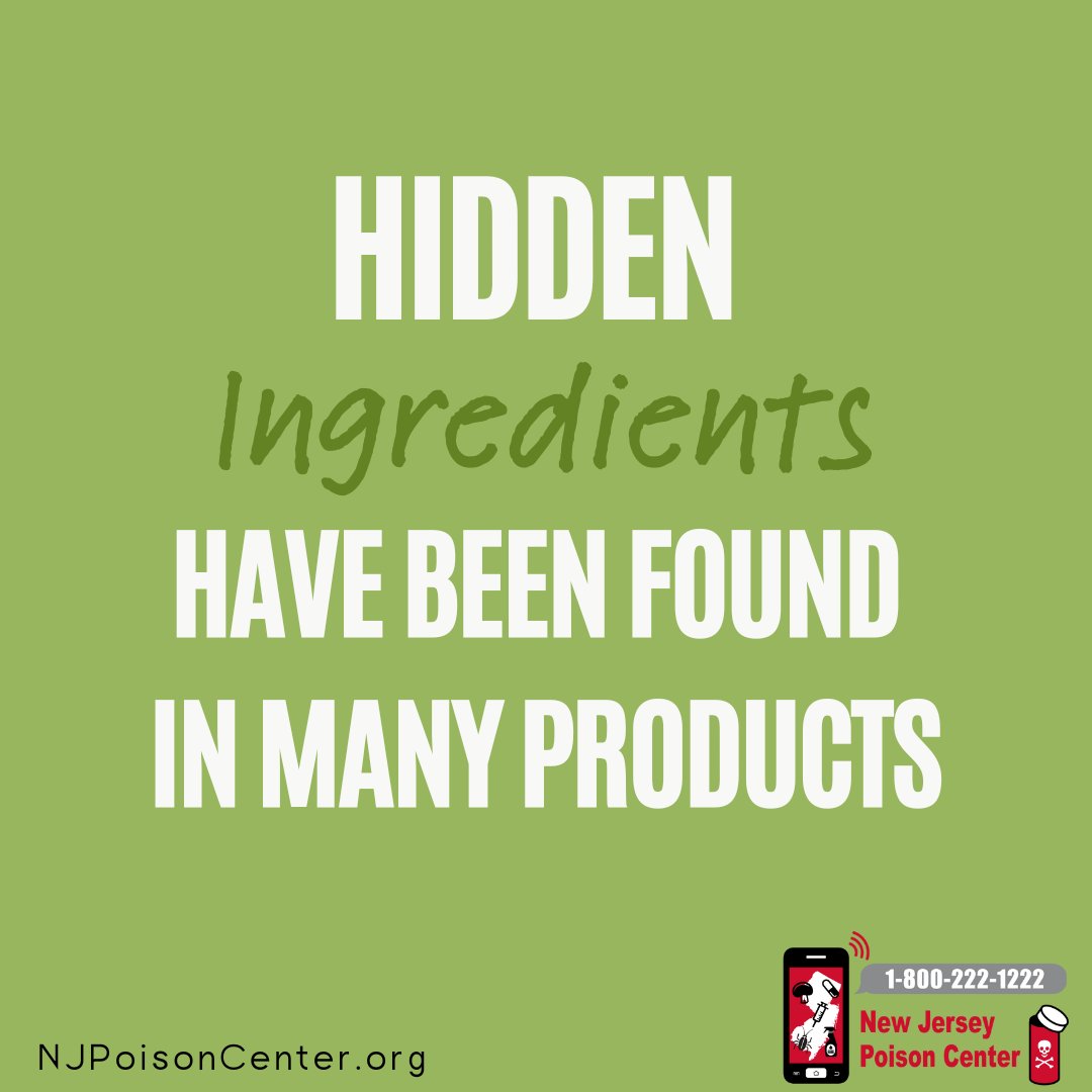 NJPoisonCenter's tweet photo. #Supplements bought online or in stores may contain ingredients not listed on the label. Ingredients can interact with other #medicines you're taking - sometimes making them less effective other times causing dangerous interactions.
๐ฑ800-222-1222
#NJPoisonControl #NJPoisonCenter https://t.co/zNGnaKVHIq
