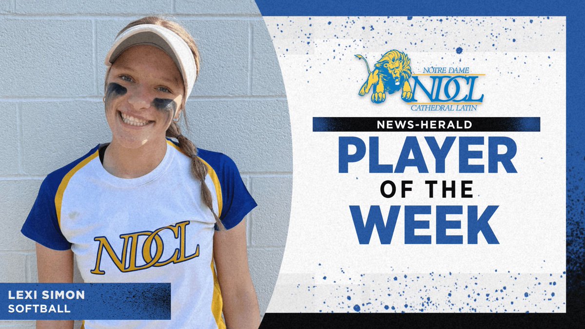 NDCL_Softball's tweet photo. Congratulations to sophomore outfielder Lexi Simon for being named News-Herald Player of the Week! For the week she batted .857 with 2 homeruns, a double, 6 RBI, and 5 runs scored. She also had a 1.000 fielding percentage. 
@NDCLathletics @ohiovarsity @TheCrownConfer https://t.co/2oyuM4Bczw