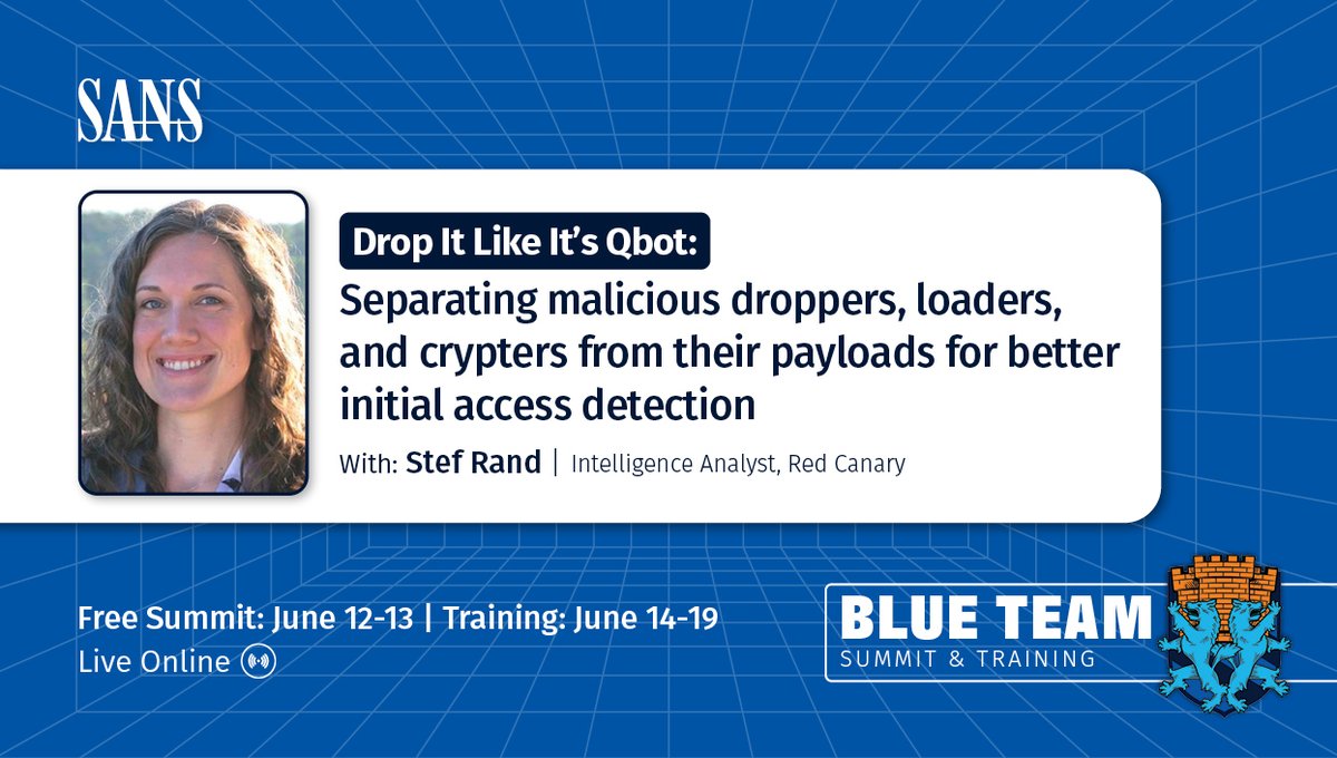 SANS Blue Team Summit is a month away! Please register today! It is virtual and free. I am looking forward to <a href="/techieStef/">Stef Rand</a> talk and you should be too! sans.org/cyber-security…