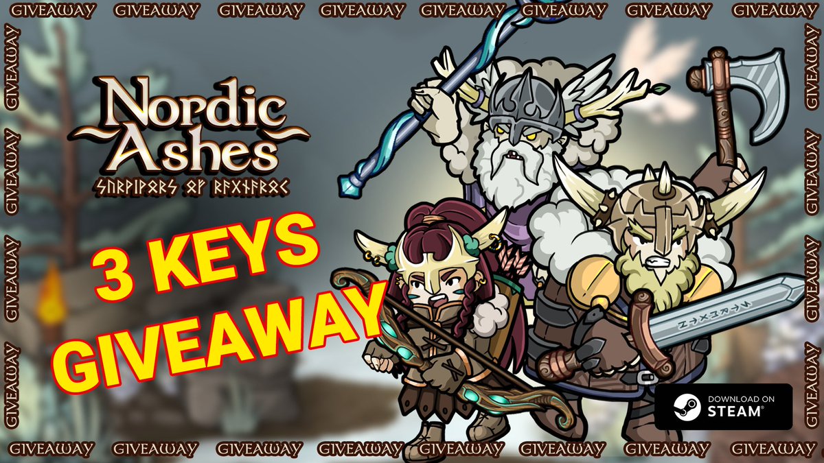 🎁 It’s giveaway time! 🎁

To celebrate the release of the 5th map, Vanaheim, on <a href="/NordicAshes/">Nordic Ashes</a>  we are giving away 3 Steam keys!

1️⃣ Follow <a href="/NoxfallStudios/">Noxfall Studios</a> 
2️⃣ Like + RT

Winners will be announced in 24h! ⏰ Good luck!!
#giveaway #GiveawayAlert