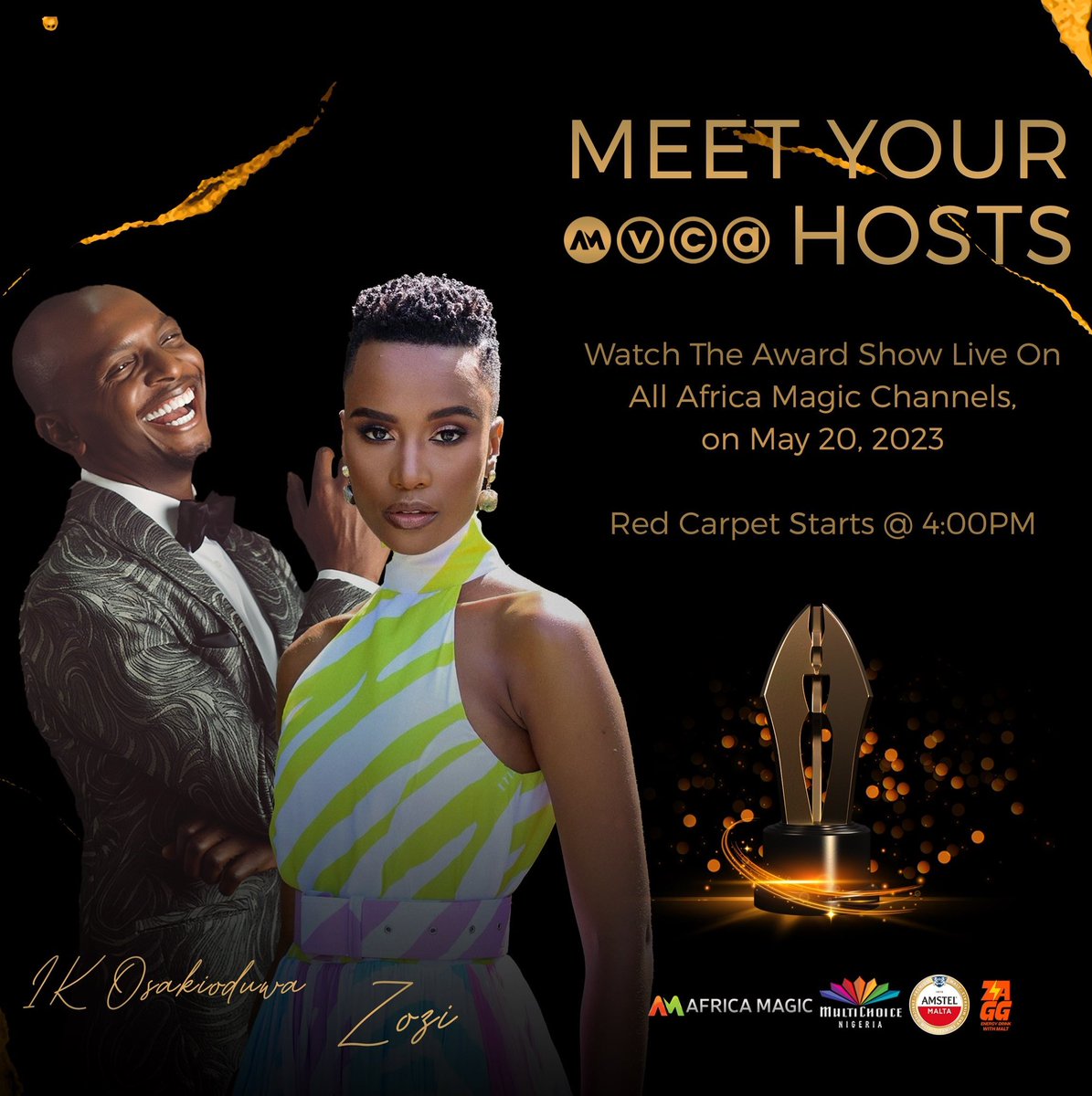 South Africa Model and Miss Universe 2019, Zozibini Tunzi has been announced as the co-host of the 9th edition of the Africa Magic Viewer’s Choice Awards alongside foremost Nigerian media personality IK Osakioduwa. https://t.co/y8p4oBRYUZ