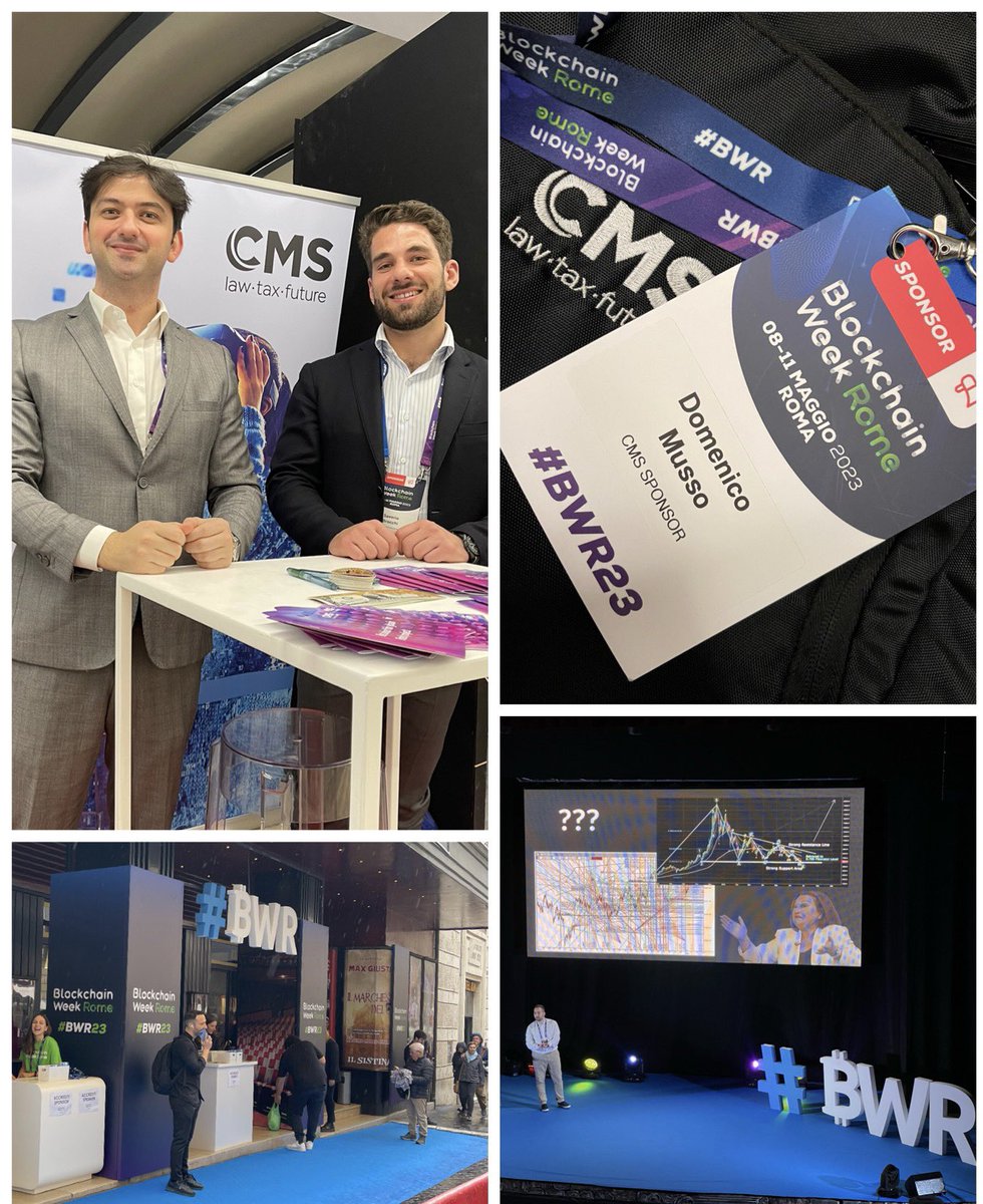 It was great to attend the #BlockchainWeekRome 2023, the main event in Italy dedicated to #Blockchain, #DeFi, #Crypto and #NFT.

Thrilled to engage w/ the Italian &amp; International community around the cryptosphere. Grateful to be there with my colleagues of <a href="/CMS_Law_Tax/">CMS</a>.
#BWR #CMS