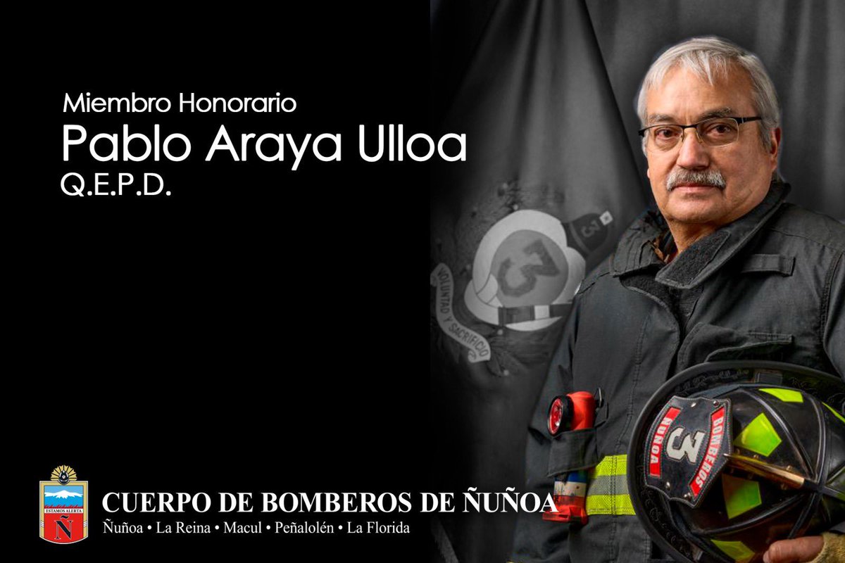 Nos sumamos al dolor ante el sensible fallecimiento del MH Pablo Araya (q.e.p.d.), nuestras condolencias y respetuoso saludo a la Tercera Compañía <a href="/ossa430/">Bomba Los Guindos</a>