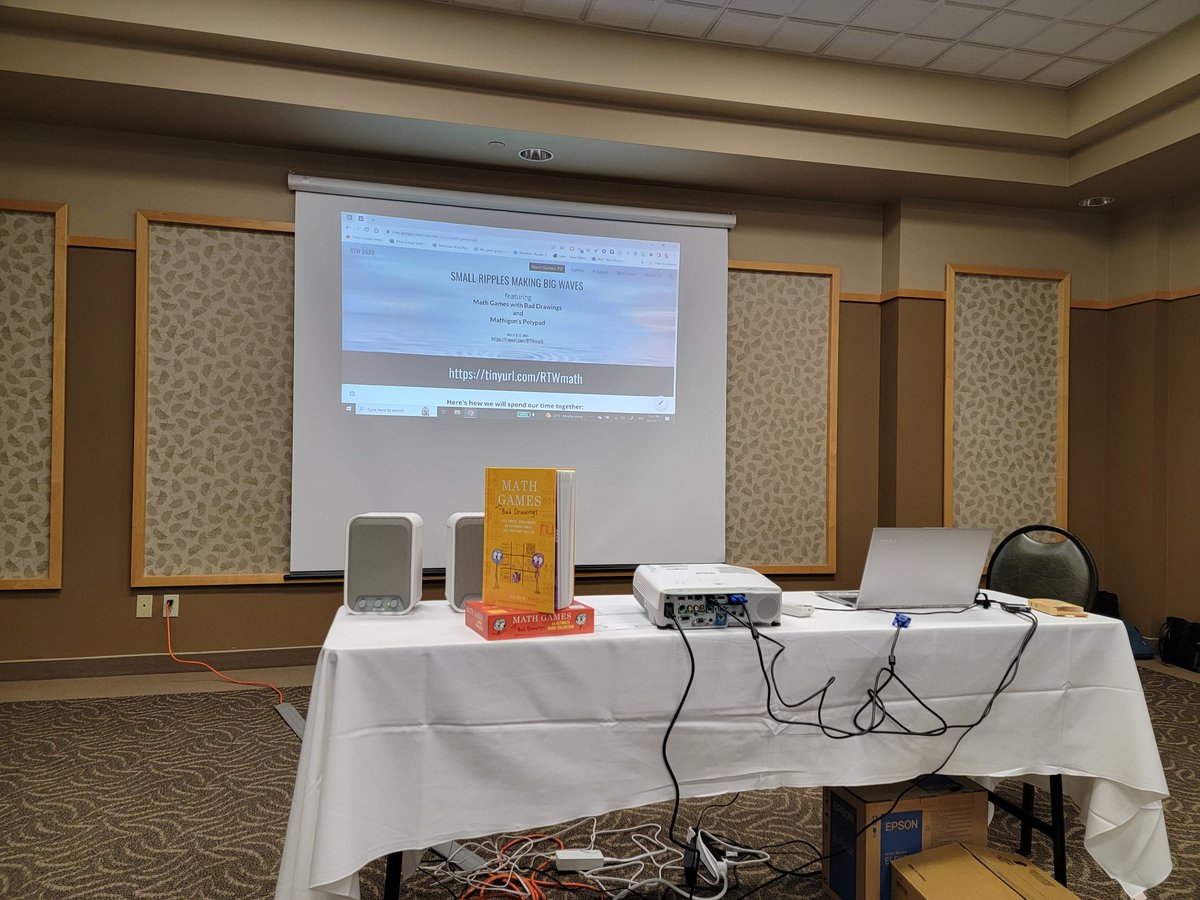 SBurroughsEdu's tweet photo. So excited to share math games by @benorlin and Polypad by @MathigonOrg with @fractal37  at #RTWMB #rtw2023 ....we start in 15 minutes.  Can't wait! 😀 https://t.co/aeQmBrnddq