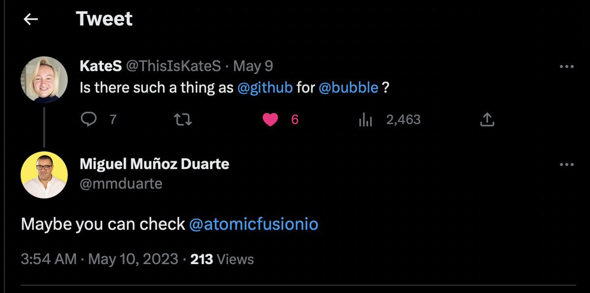 atomicfusionio's tweet photo. 🐦📸 Capture the Buzz!
Check out this Twitter conversation that has got us all excited! 😍
PS: Huge thanks to @mmduarte for recommending Atomic Fusion! 🙌 Your support and enthusiasm mean the world to us!
#bubble #nocode #semcodar #webdev #freelancer https://t.co/whQfgWTBf8