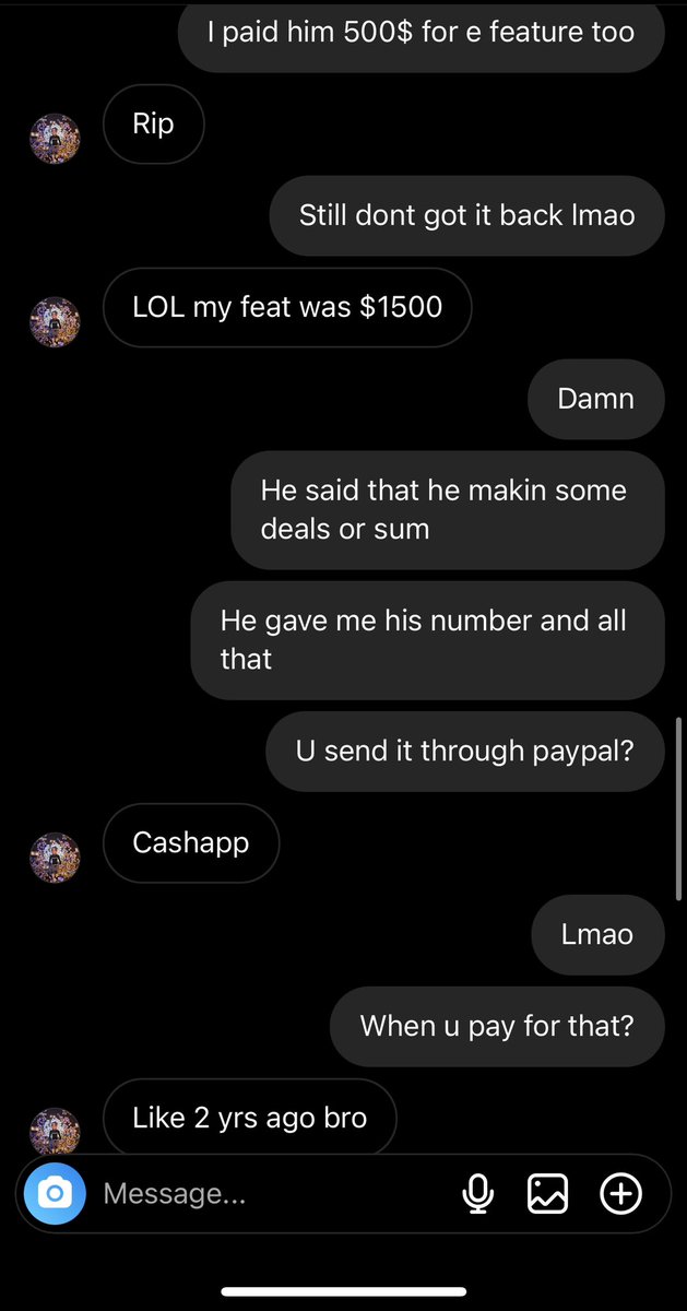 I already knew that the music industry is WWE and tried to be patient but I have no other way. I paid for a feature in February, and even now I don't have it, and he doesn't even answer my messages or even give me a refund, and I found a guy who suffered the same thing