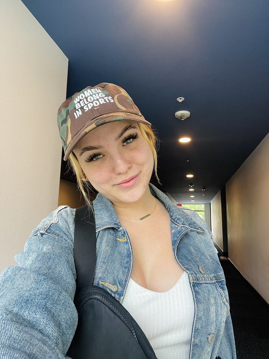 got no makeup on and i just rolled out of bed but at least my hat is cool as fuck 🗣️ @MansplainBBpod #WomenBelongInSports