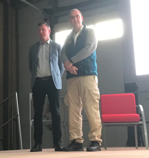 ctif_org's tweet photo. #TechnicalDays 2023: Johan Ivarsson (Cold Cut Systems) and Per-Ola Malmquist (Utkiken) held a joint presentation about the new method developed in Sweden (from a Czech initiative) using a #Cobra #cuttingextinguisher to quickly put out EV fires with minimal water usage. #CTIF https://t.co/hhBh9dMtli