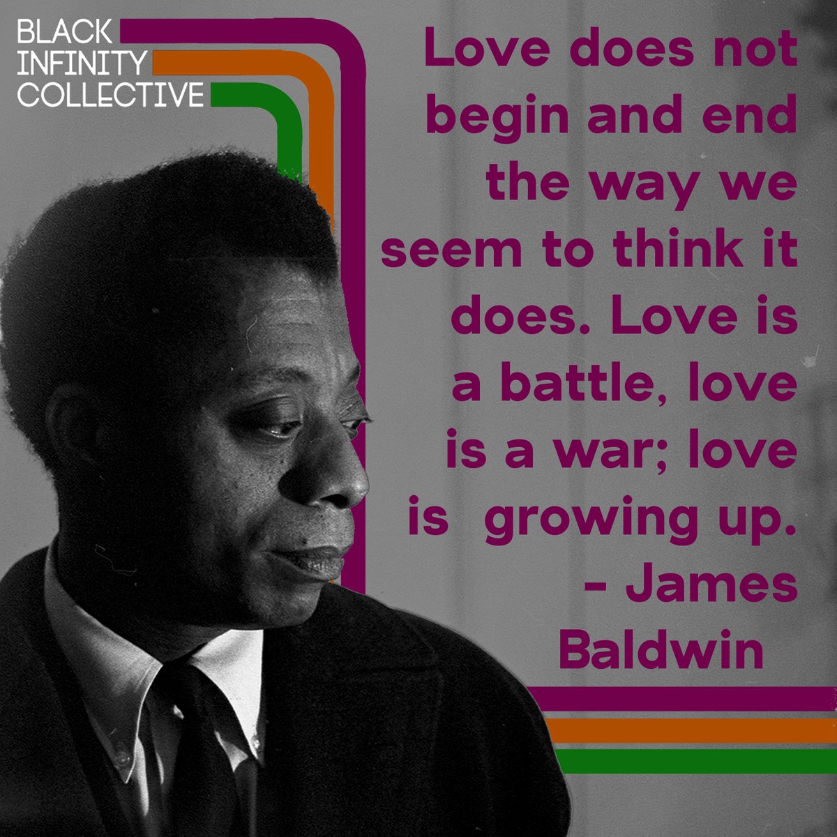 Happy Thursday, Collective. We hope you’ve been surviving the week. Here are some words of encouragement from the late James Baldwin. 💚💜🧡 #MentalHealthMay #BIC #CT #CollectiveConfidence