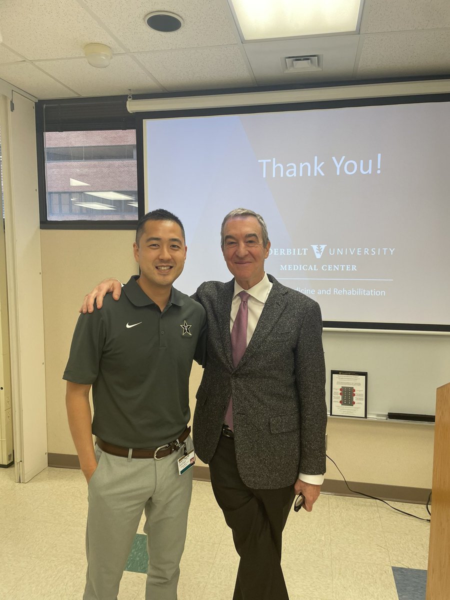 AaronYangMD's tweet photo. Great day celebrating all the great #physiatry resident research done @vumcpmr and seeing one of my mentors Joel Press! https://t.co/CQOZq9T5SW