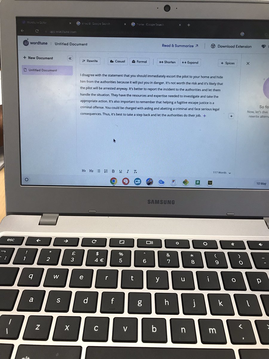 yr5palmtree's tweet photo. Palm used the app @wordtune to edit and expand their ideas for scenario based lines of argument in English earlier this week. @WoodhillSch https://t.co/VSwKxEOiwv