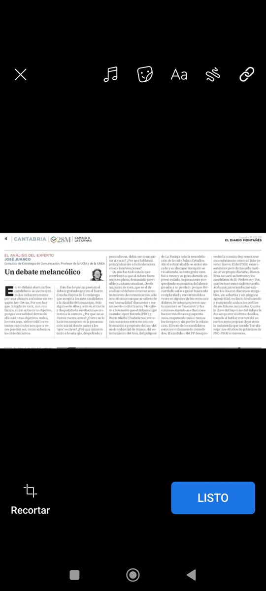 🗞️ Hoy en eldiariomontanes.es 

👉 Artículo de opinión sobre el desarrollo del Debate del DM.
👏👏