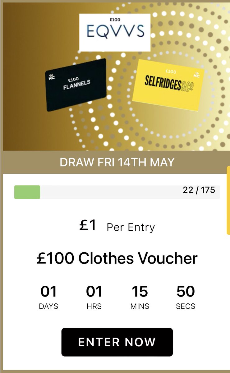 Kingcompsss's tweet photo. 8pm tomorrow, our two Friday nights comps will come to an end.

£100 clothes voucher of choice for just £1 🧵

£100 cash in the bank for £1 💰 

Join in the fun, the odds are ridiculous 🥸

https://t.co/20RPldx2Qj 👑 https://t.co/rEMajhX9Ae