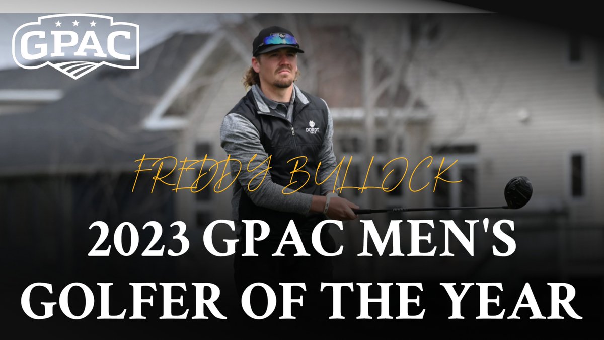 All-GPAC Golf Honors
Freddy Bullock |GPAC Men's Golfer of the Year/1st Team
*23 rounds played in 2023
* 73.6 average in 2023
*6 straight top-10 finishes to finish local season
*NAIA National Championship Qualifier
*2023 GPAC Individual Champion