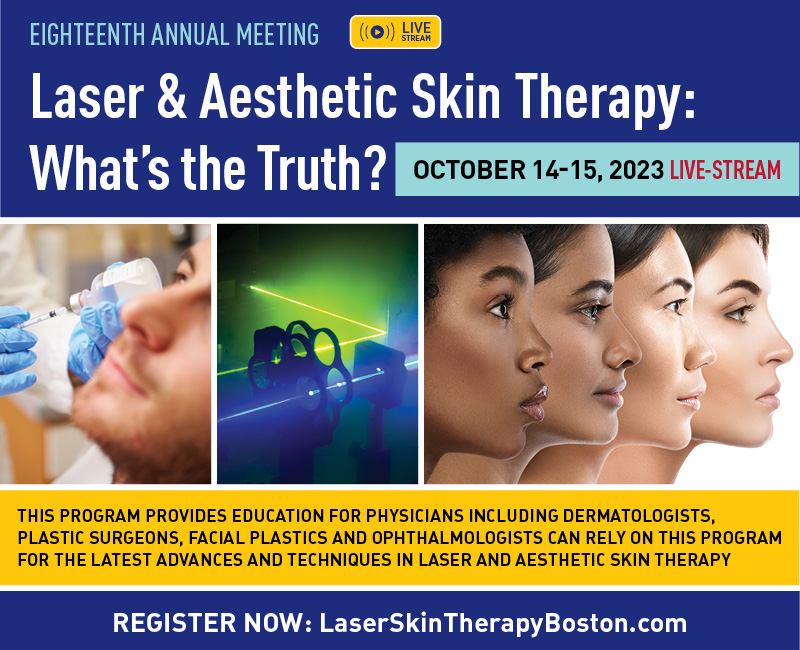 HMS_Laser's tweet photo. Registration is now open for the 18th annual Laser &amp; Aesthetic Skin Therapy: What's the Truth? course. This program will livestream, Oct. 14-15 and provides immediate access to videos on-demand. Learn more now: https://t.co/zkGslRWPY9 https://t.co/uI1PtHrc1Y