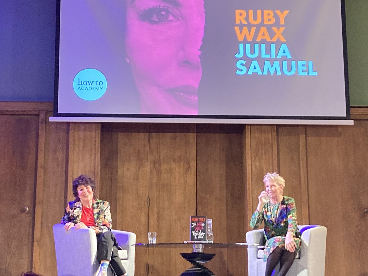 KateDavies_UK's tweet image. Utterly brilliant night with @Rubywax and Julia Samuel MBE. I can’t wait to read the new book 💚 #RubyWax #Mentalhealth #Wellbeing