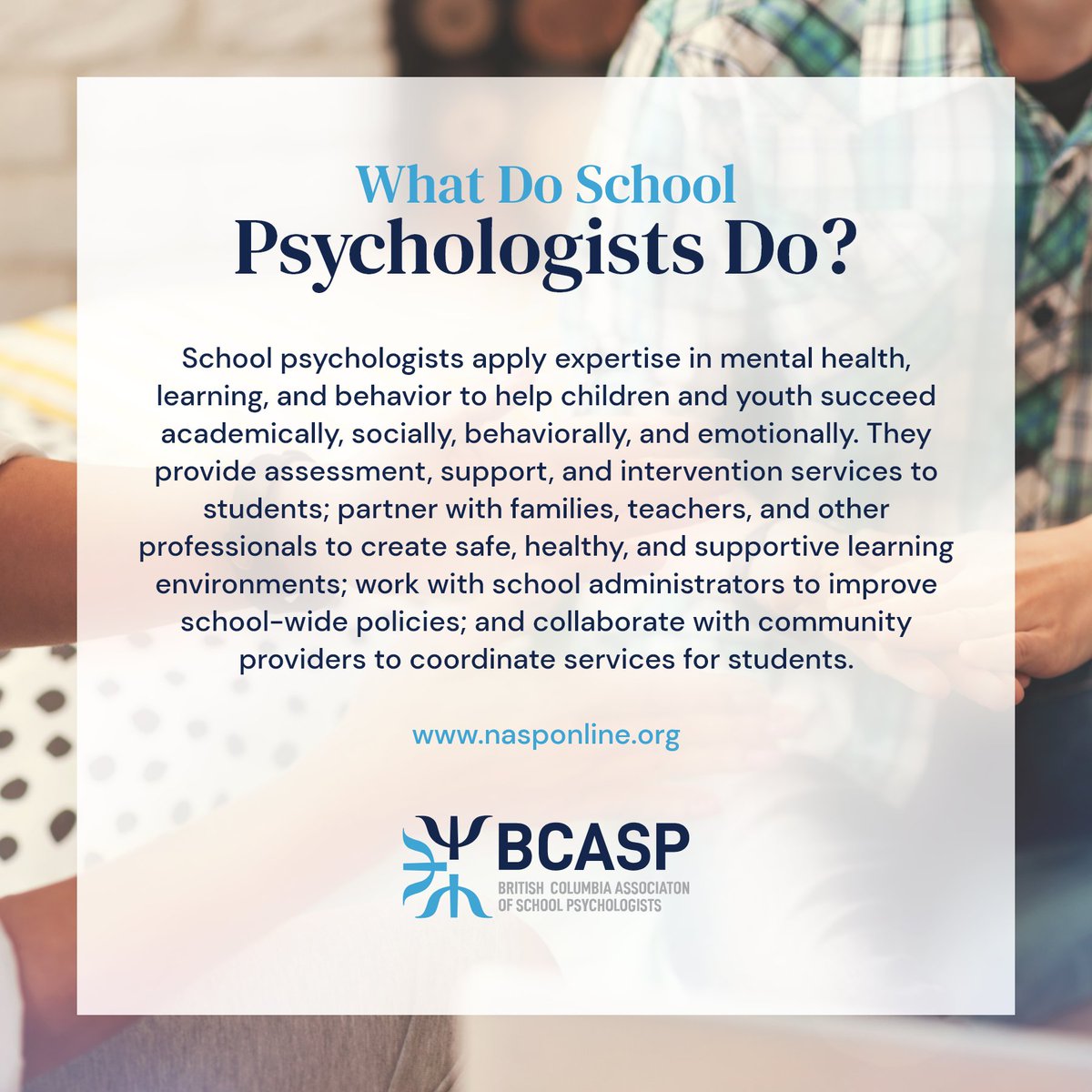 Being a #SchoolPsychologist can be a professionally and emotionally rewarding career path for people passionate about helping children and youth. 🤍

This role allows you to use your skills to empower young people to achieve mental wellness and excel in school and life.