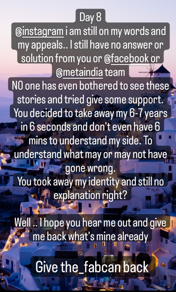 thefabcan's tweet photo. 8 days @InstagramComms @instagram NOTHING SEEMS TO CHANGE. You are still unbothered set of algorithm who cares for nothing but making users fool.
@facebook your support team is Terrible. 0h sorry u don't seem to have 1 right cuz I haven't been even heard.
Great Job https://t.co/HiOOzLS5nq