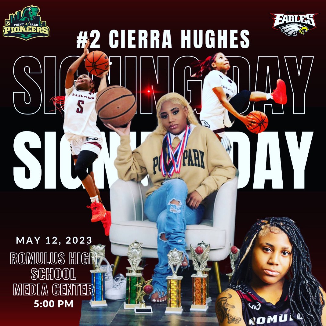 Eagle Nation! Please join us tomorrow, May 12, 2023 at 5 PM. Our very own Turbo, senior guard <a href="/bigsecretc/">Cierra Hughes</a> will be signing her National Letter of Intent to Point Park University to begin her intercollegiate academic and athletics career!

It’s a GREAT day to be an Eagle! 💫🦅