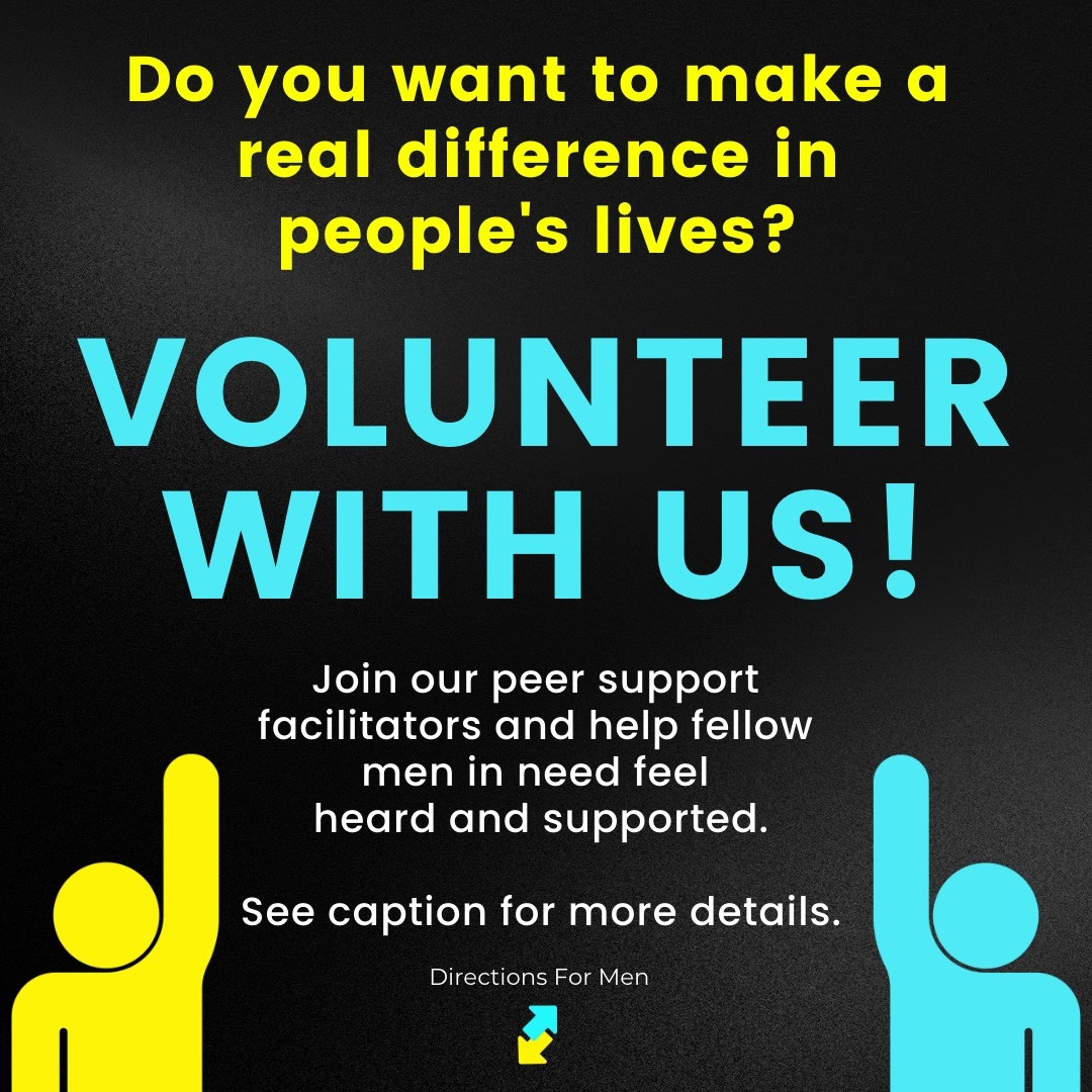 Want to make a difference to people's lives but don't know where to start? Join Directions for Men as a volunteer facilitator! We provide peer support groups for men and we're growing fast! Email us on lght.ly/2d2d0ch or check out FB  page lght.ly/bm3of65 for info